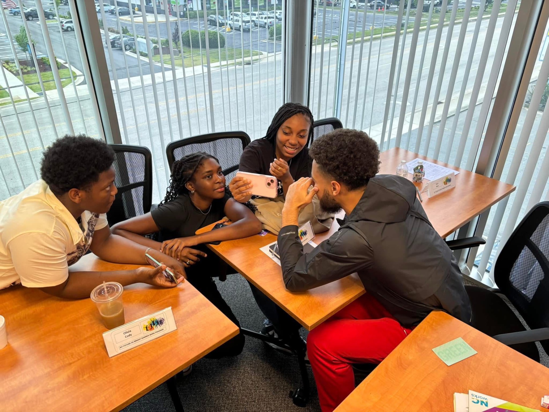 Young people collaborating in a workshop